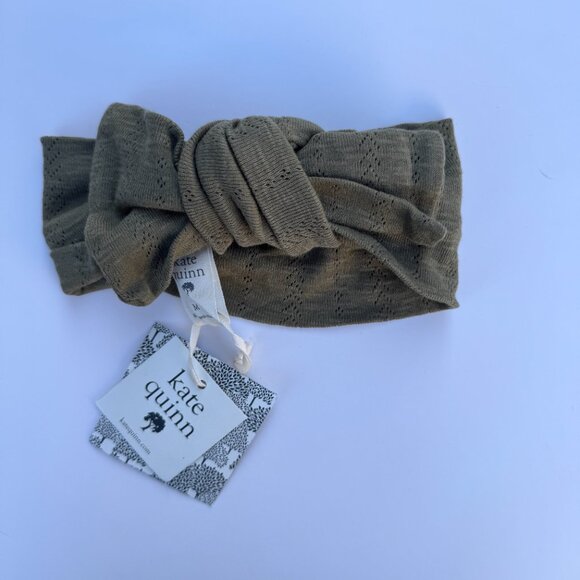 Kate Quinn Head Bow Set | Pointelle Knit, 3-Pack | Taupe/Green Dot, Dusty Rose & - Picture 3 of 6